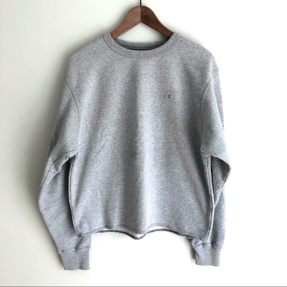 Champion Reverse Weave Gray Crew Crop Sweatshirt